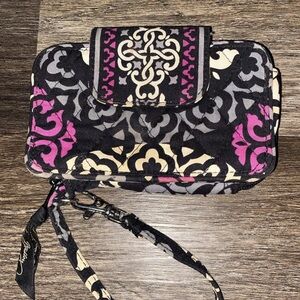 Vera Bradley Wristlet Sip Around ID Card Wallet CANTERBERRY Magenta Retired